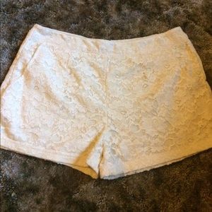 High waisted women's lace shorts. Zip up.