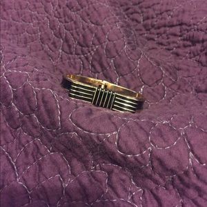 Black and gold bangle bracelet