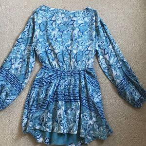 Free People Backless Long Sleeve Romper