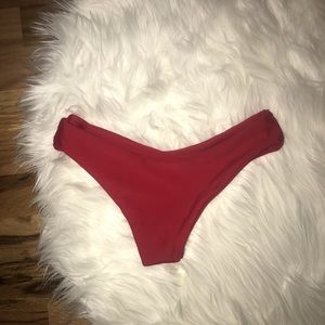 High cut red bikini bottoms