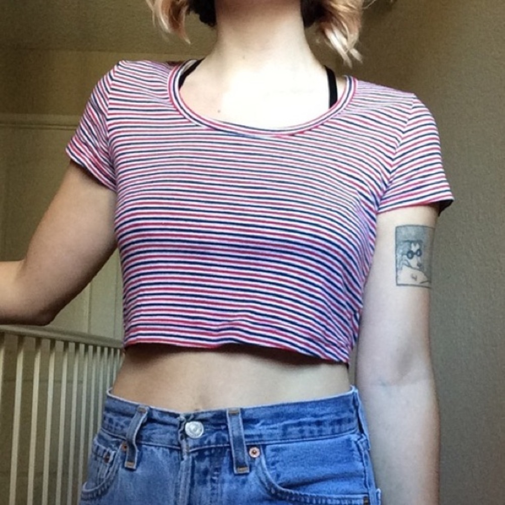 american apparel striped crop top