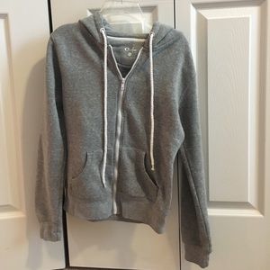 Plain grey full zip hoodie, size S