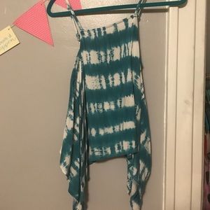Blue and white tie dye tank!