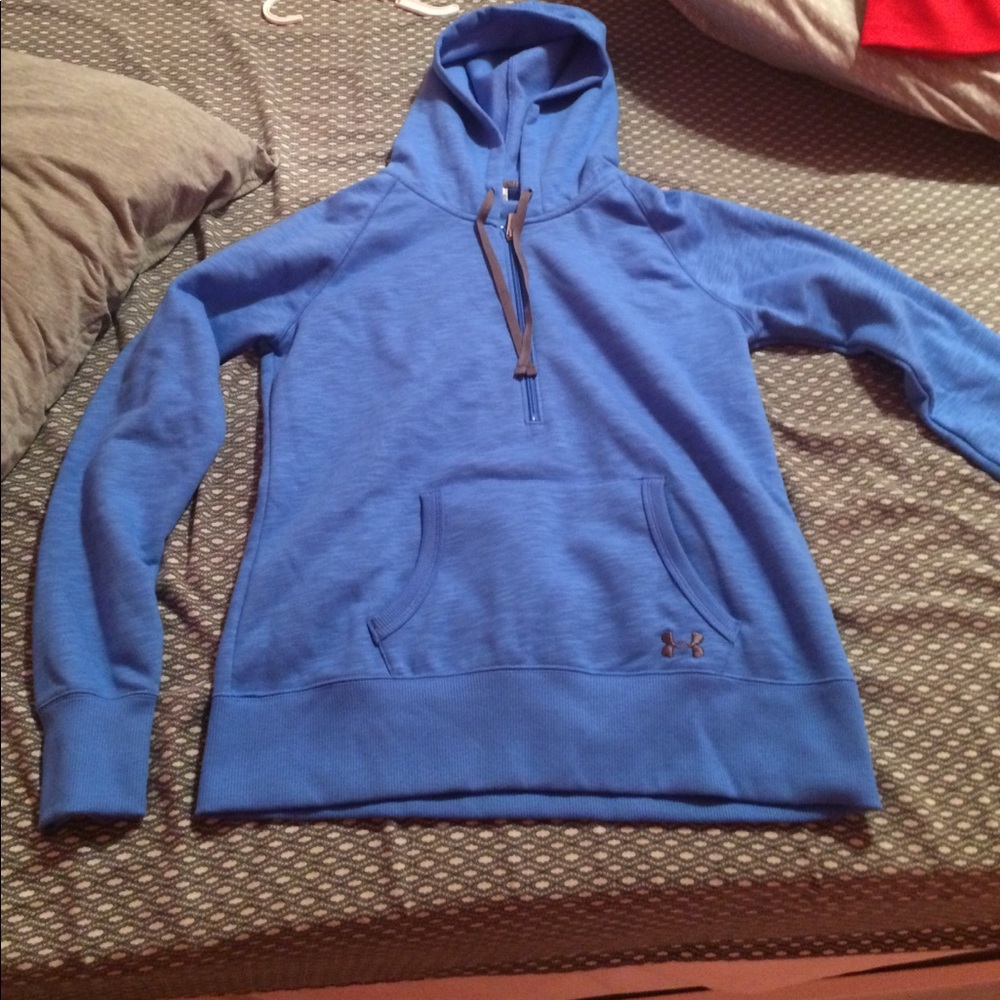 Blue hoodie, fuzzy on the inside