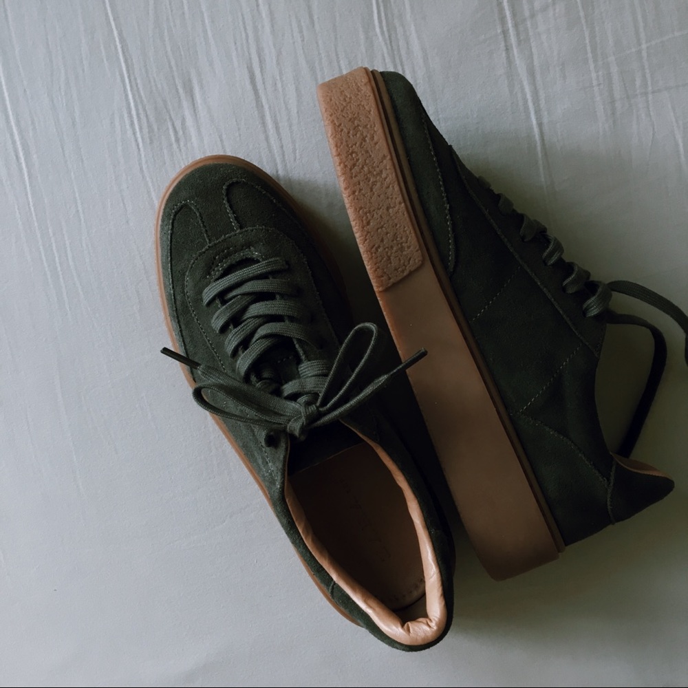 Olive Leather Platforms