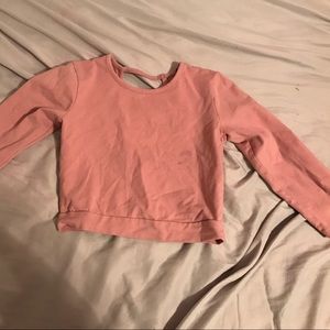 Pink long sleeve crop top