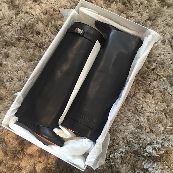 givenchy shark lock leather boots