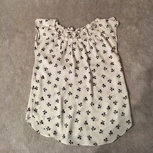 EUC bow-printed blouse