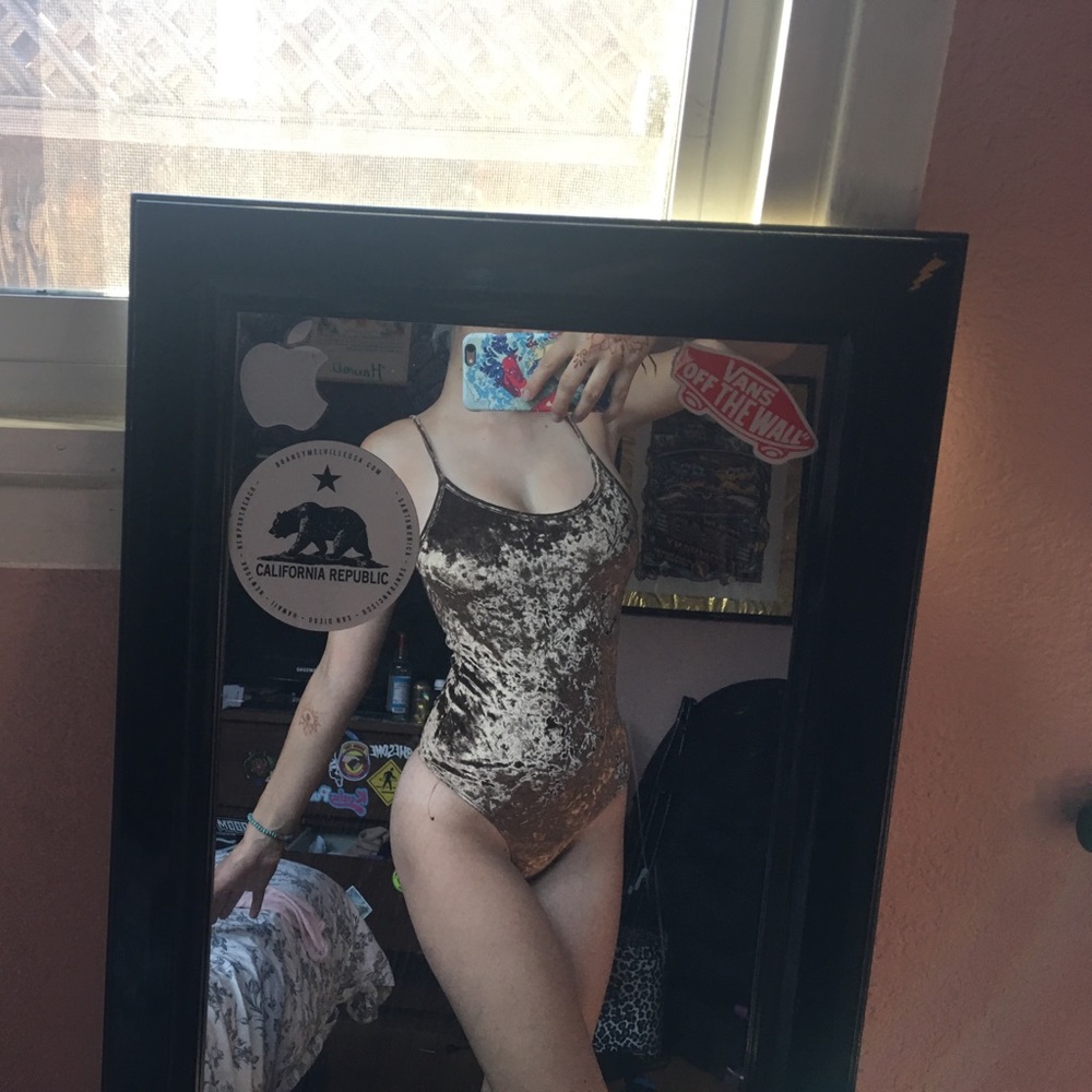 Brandy Melville Gold Bodysuit