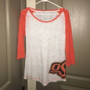 White and Orange OSU Cotton Shirt