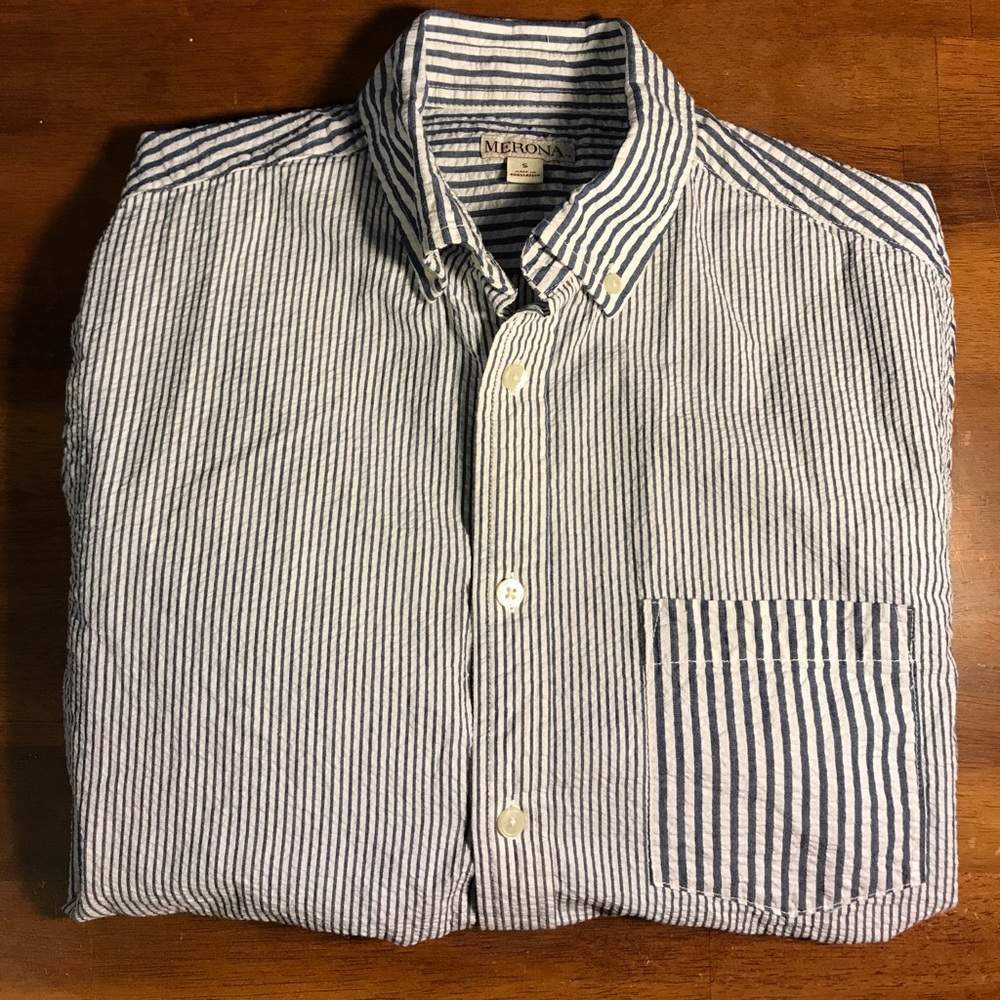 Merona Small Seersucker Dress Shirt