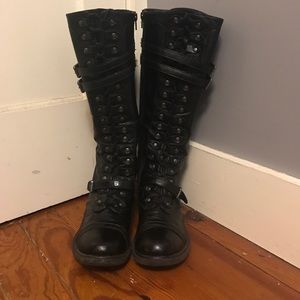 🖤 Nine West tall black army boot 🖤