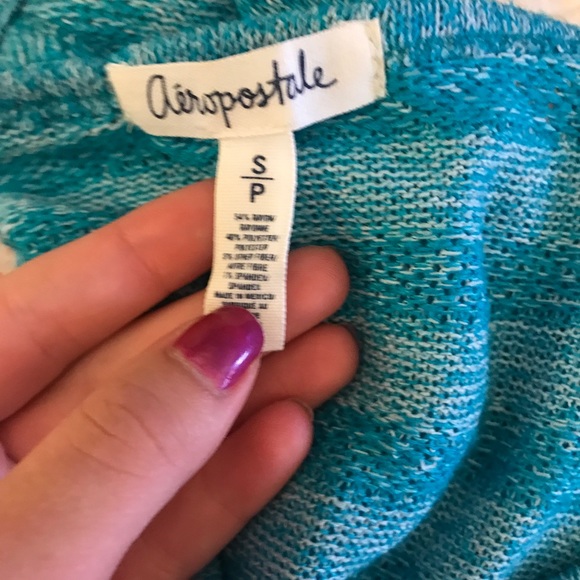 Aeropostale blue and white knitted sweater - Picture 2 of 3