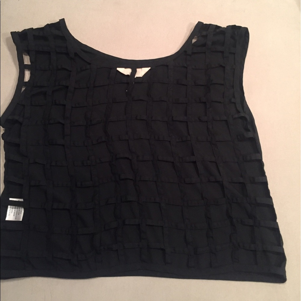 Black cage crop top