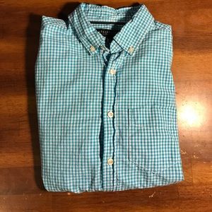 Aeropostale Small Teal Gingham Dress Shirt