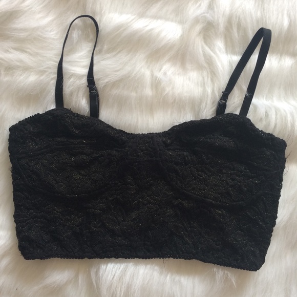 2 Garage Sparkle Cream & Black Lace Bralettes! - Picture 2 of 8