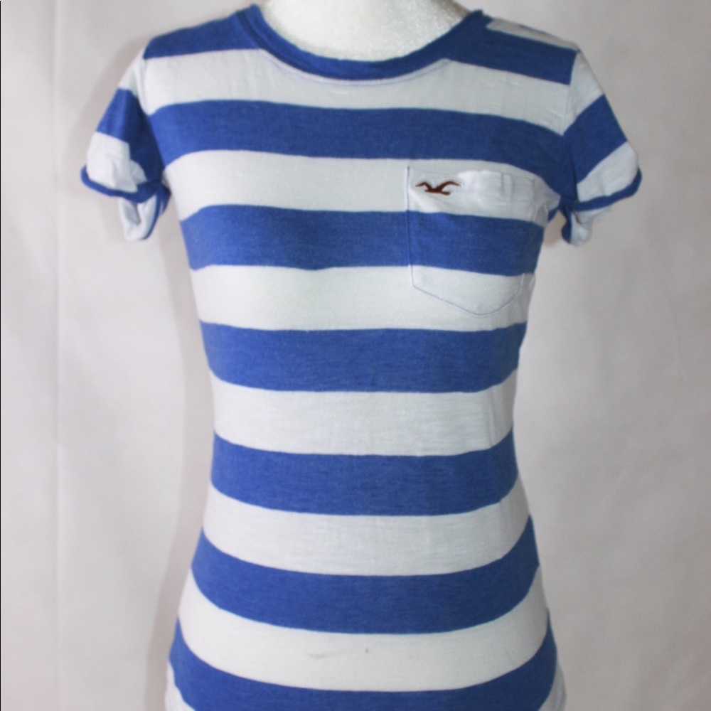 Hollister basic strip pocket tee