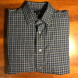 APT. 9 Blue Plaid Dress Shirt Small