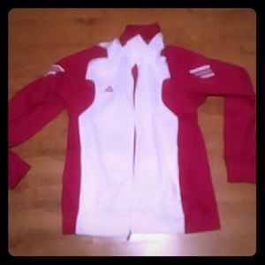 Red and white Adidas jacket