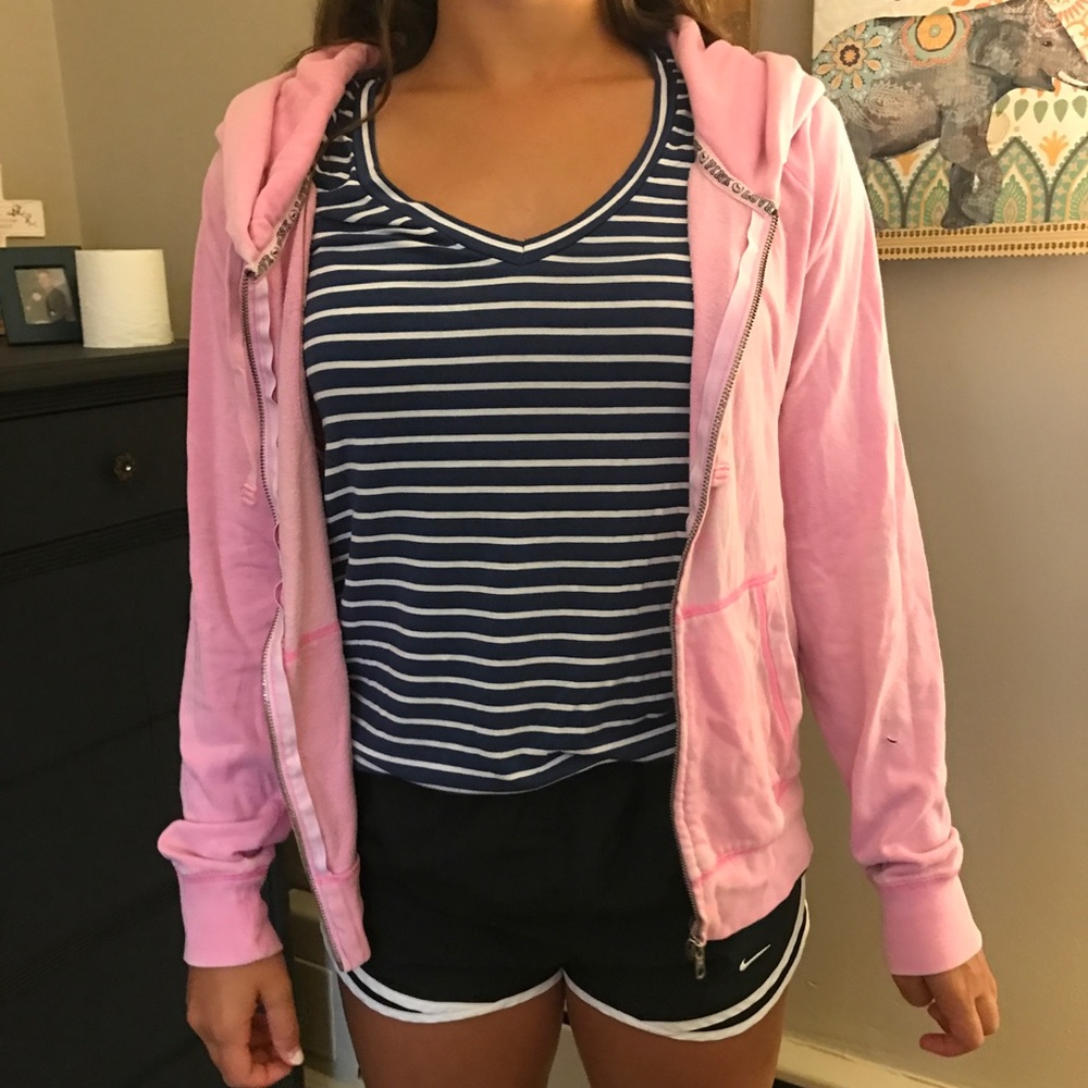 PINK pink zip up hoodie