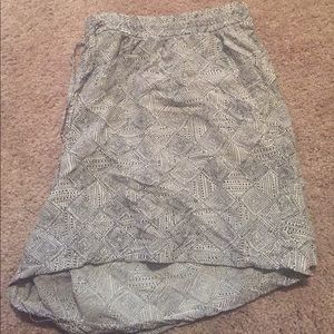 Black and white drawstring shorts