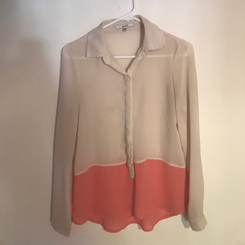 Flowy blouse pink and cream