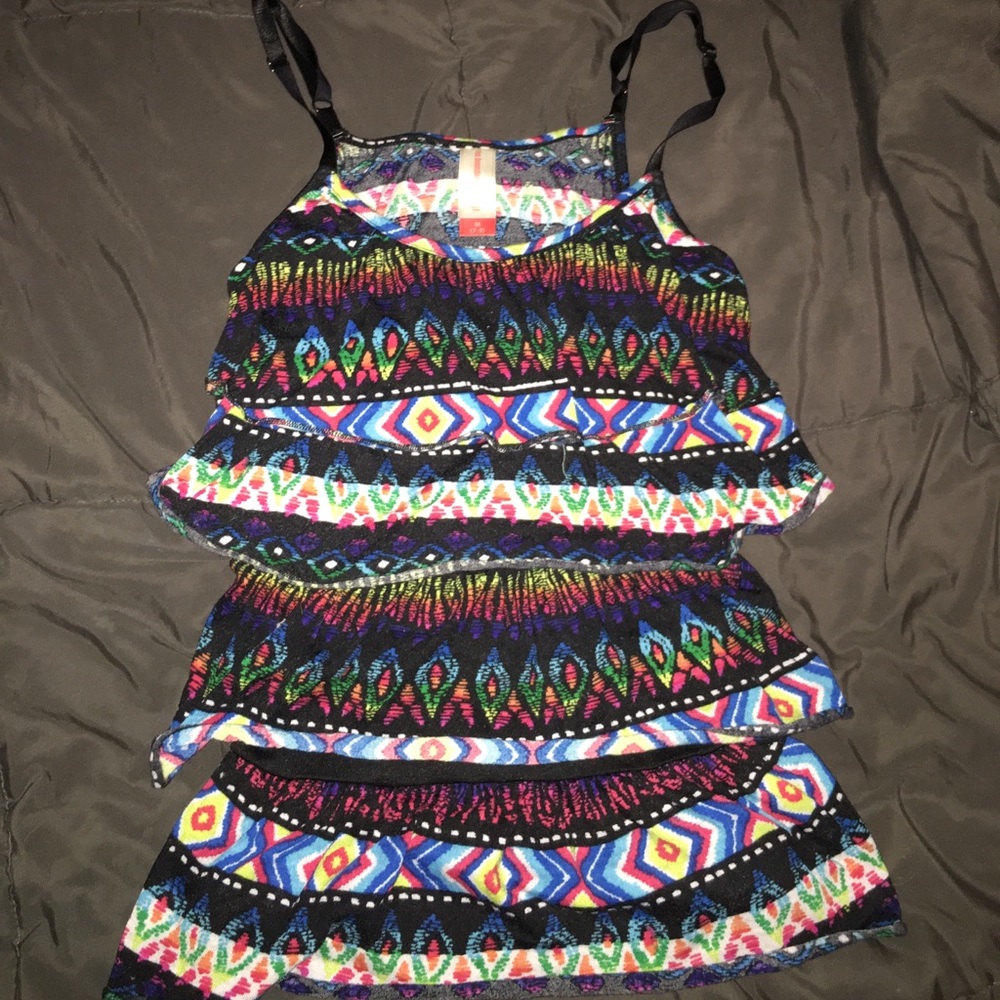 Ruffled, Tribal Pattern Tanktop