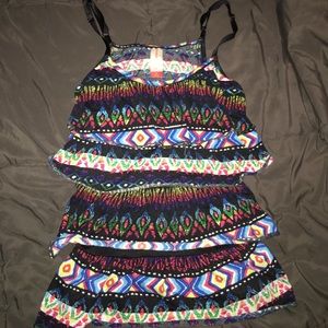 Ruffled, Tribal Pattern Tanktop