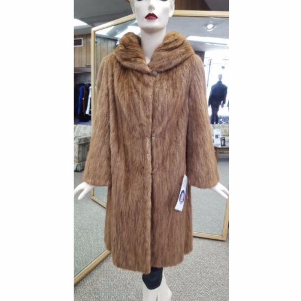 Natural Pastel Mink Fur 39” Coat