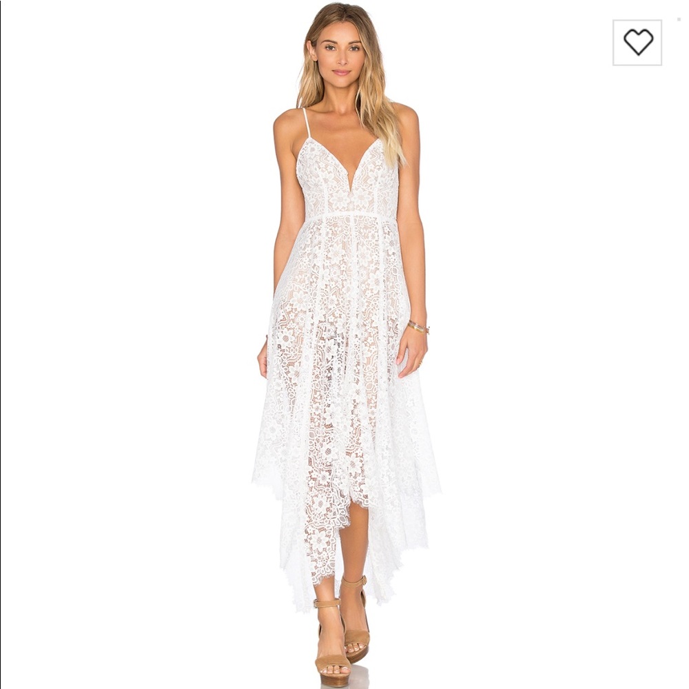 FOR LOVE AND LEMONS ROSEMARY MIDI LACE DRESS NWOT