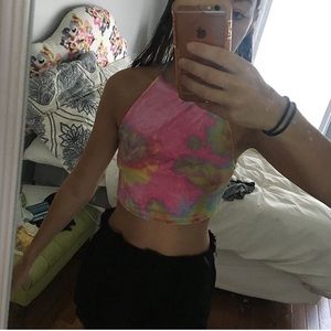 Forever 21 velvet tie dye crop top