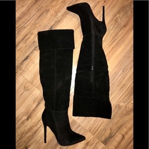 Black thigh high boots