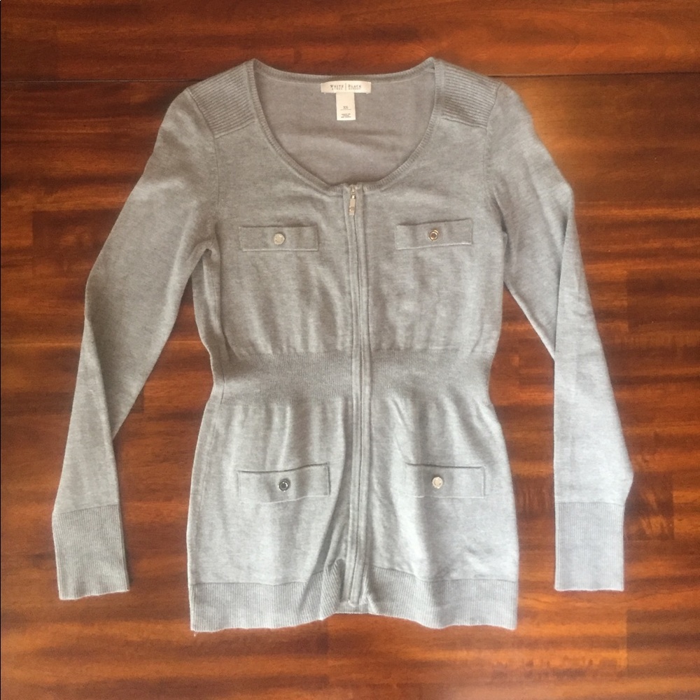 WHBM Fitted Zip Up Sweater