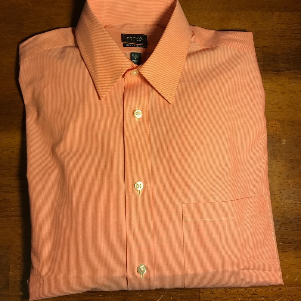 Arrow Orange Pin Striped Shirt
