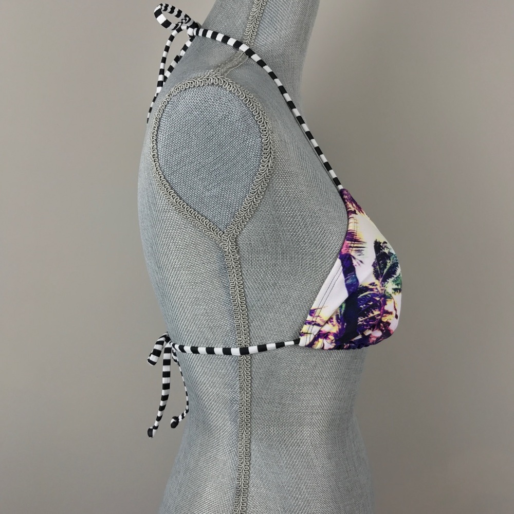 {Roxy} Palm Tree Striped Triangle Bikini Top, $44 - Picture 3 of 4