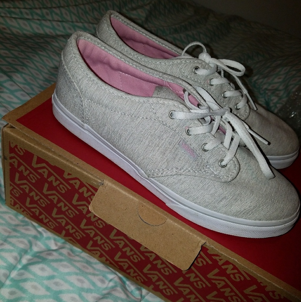 Light Grey and Pink Vans