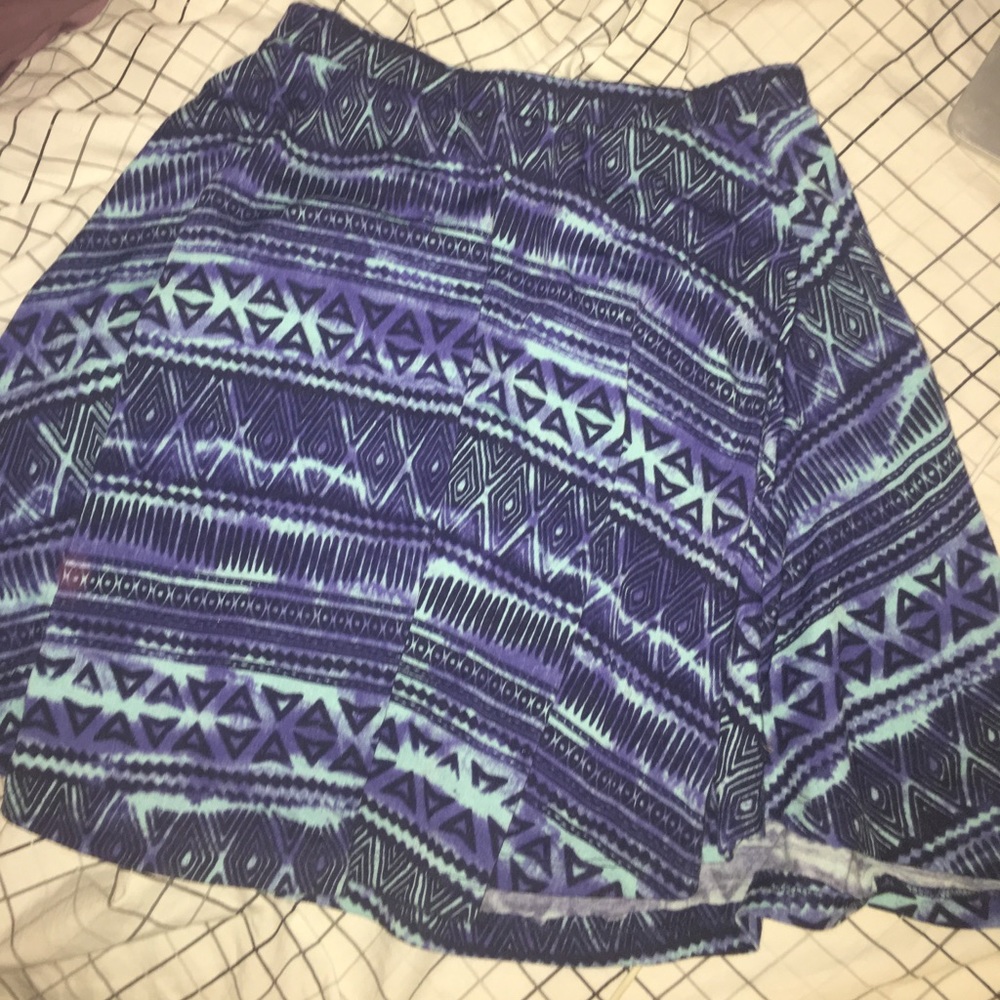 Blue print circle skirt