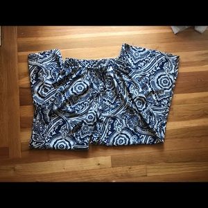 Blue/white flows pants