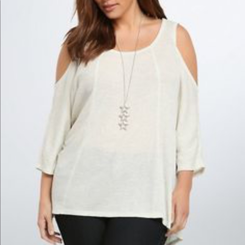 Torrid waffle knit Cold Shoulder top