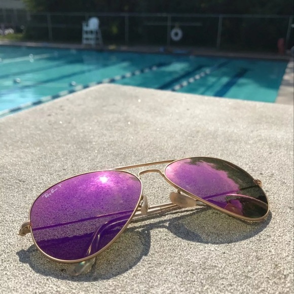 Polarized Pink Ray-Ban Sunglasses - Picture 1 of 2