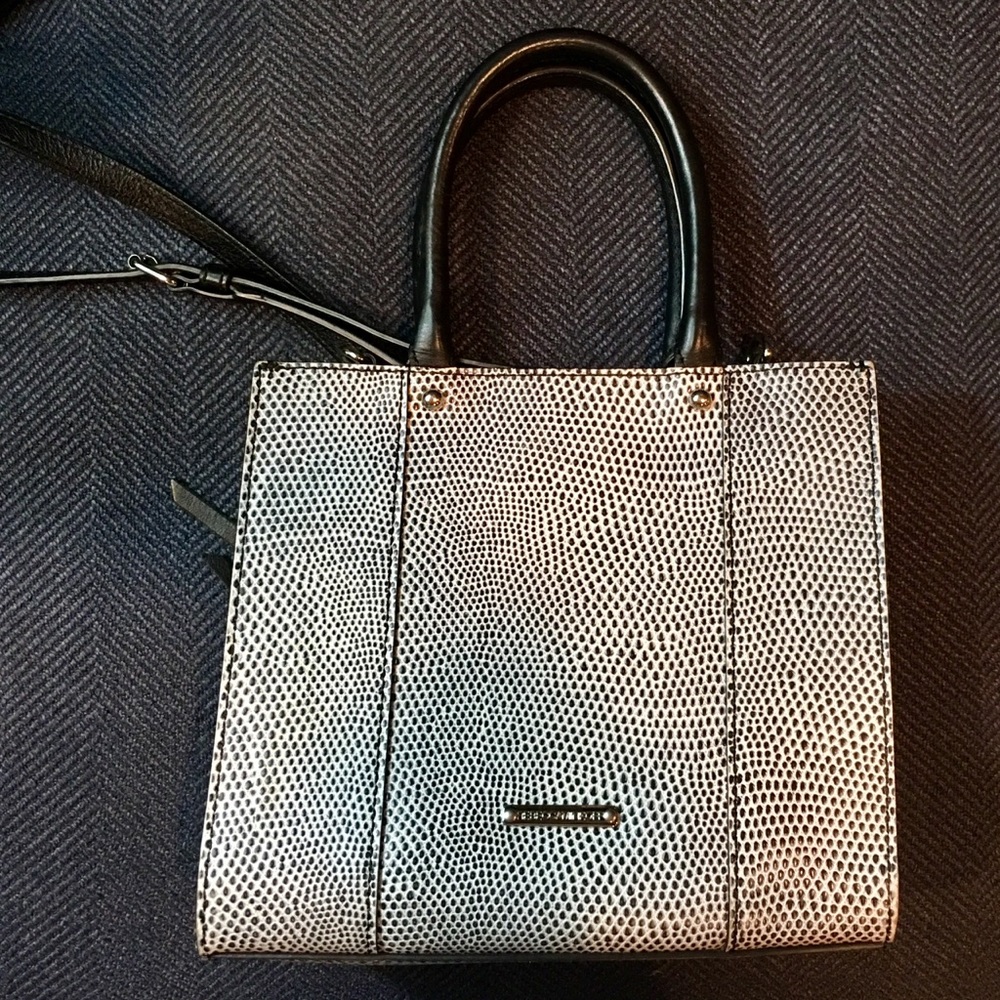 Black and White Rebecca Minkoff mini tote