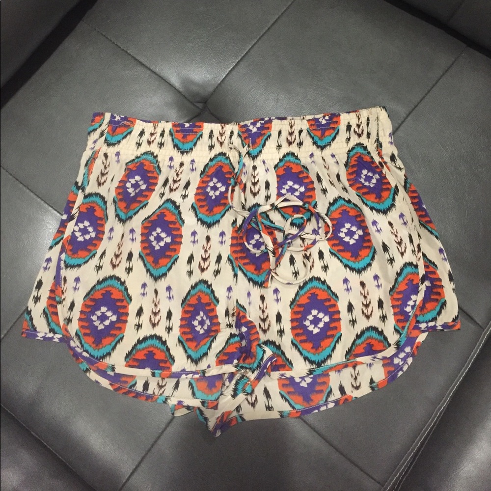 Rory Beca drawstring printed silk shorts