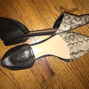Calvin Klein snakeskin flats