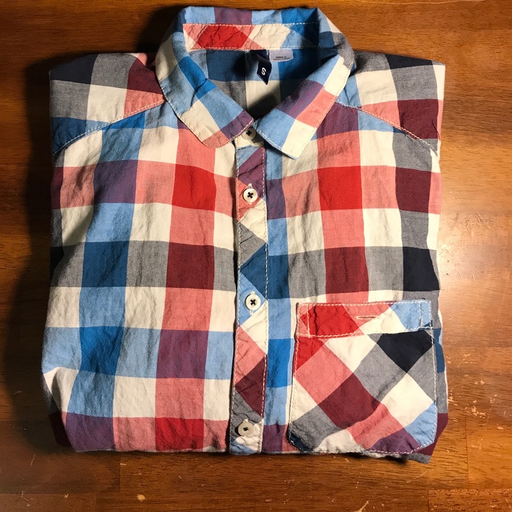H&M Red, White, Blue Checked Shirt Small
