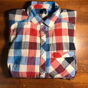 H&M Red, White, Blue Checked Shirt Small