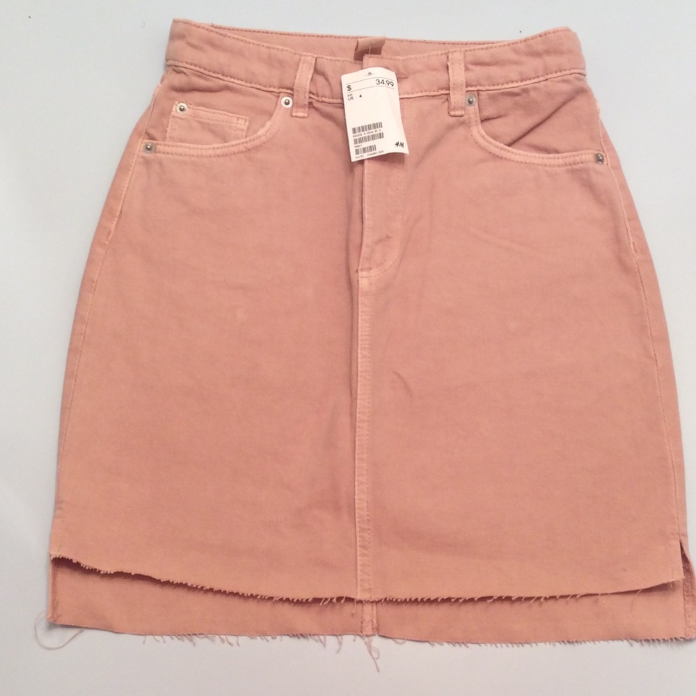 H&M High Waisted Denim Mini Skirt