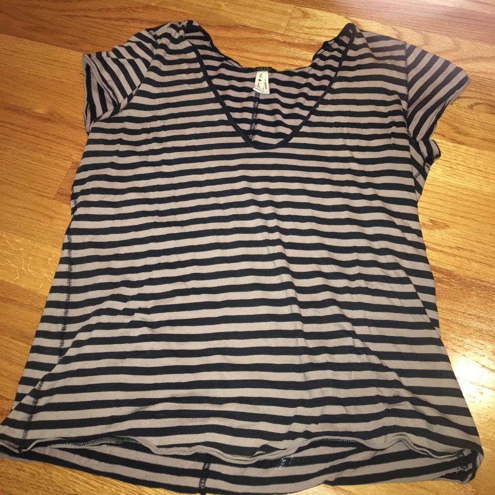 Tan and black striped shirt