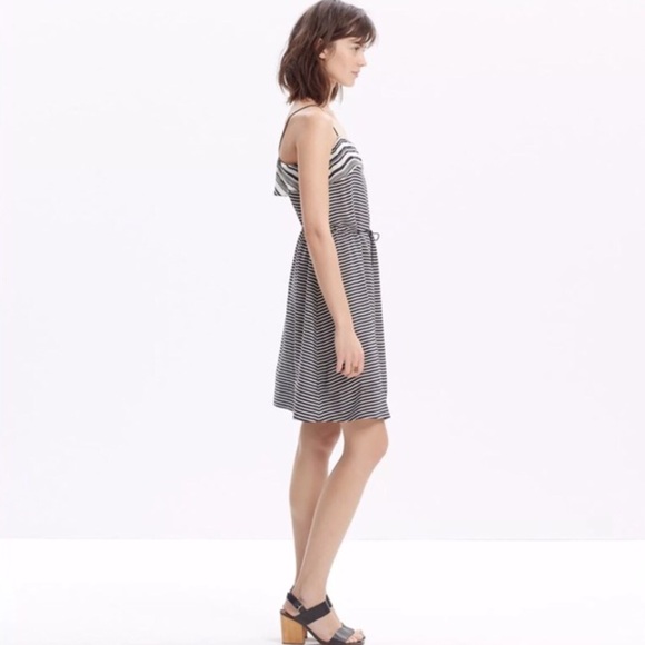 MADEWELL SILK STRIPED TIE-WAIST DRESS - Picture 2 of 4