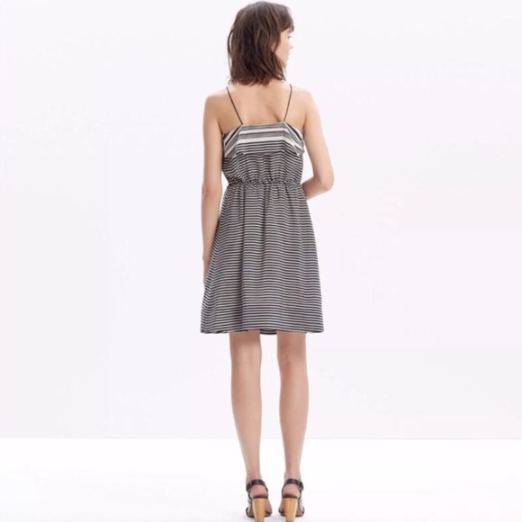 MADEWELL SILK STRIPED TIE-WAIST DRESS - Picture 3 of 4