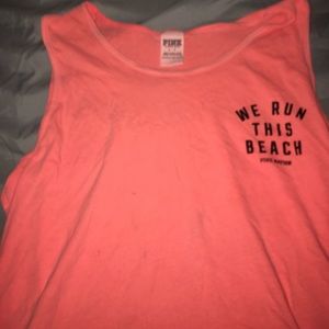 A pink tank top
